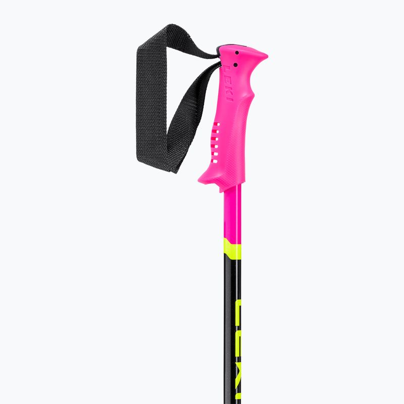 Vaikiškos slidinėjimo lazdos LEKI Racing neon pink/ black/ neon yellow 3