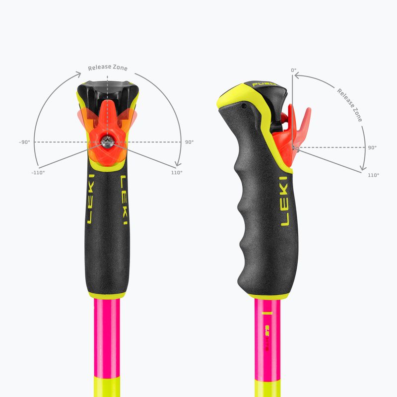 Slidinėjimo lazdos LEKI Spitfire 3D neon magenta/neon yellow/berry 7