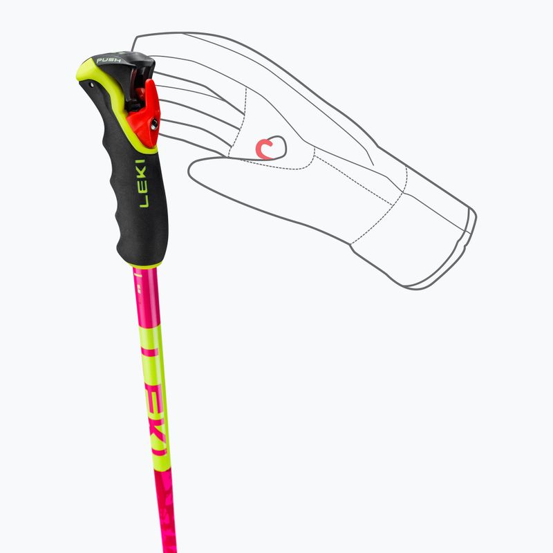 Slidinėjimo lazdos LEKI Spitfire 3D neon magenta/neon yellow/berry 8