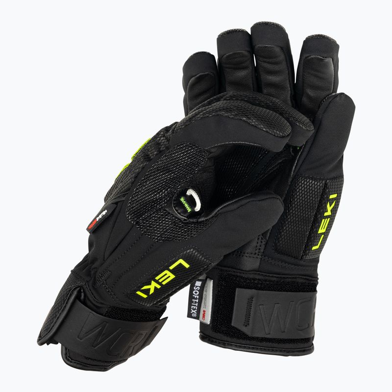 Vyriškos slidinėjimo pirštinės LEKI WCR C-Tech 3D black ice/lemon