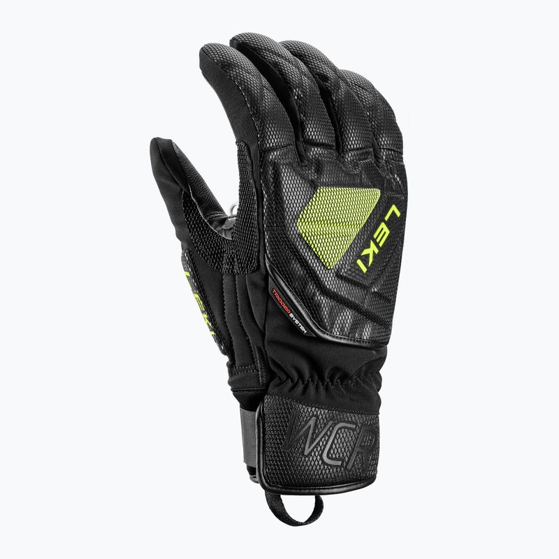 Vyriškos slidinėjimo pirštinės LEKI WCR C-Tech 3D black ice/lemon 5