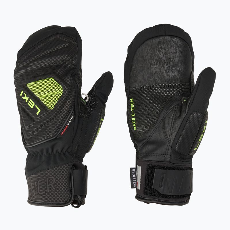 Vyriškos slidinėjimo pirštinės LEKI WCR C-Tech 3D Mitt black/ ice lemon