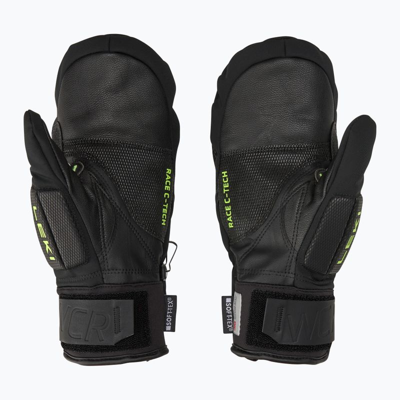 Vyriškos slidinėjimo pirštinės LEKI WCR C-Tech 3D Mitt black/ ice lemon 3