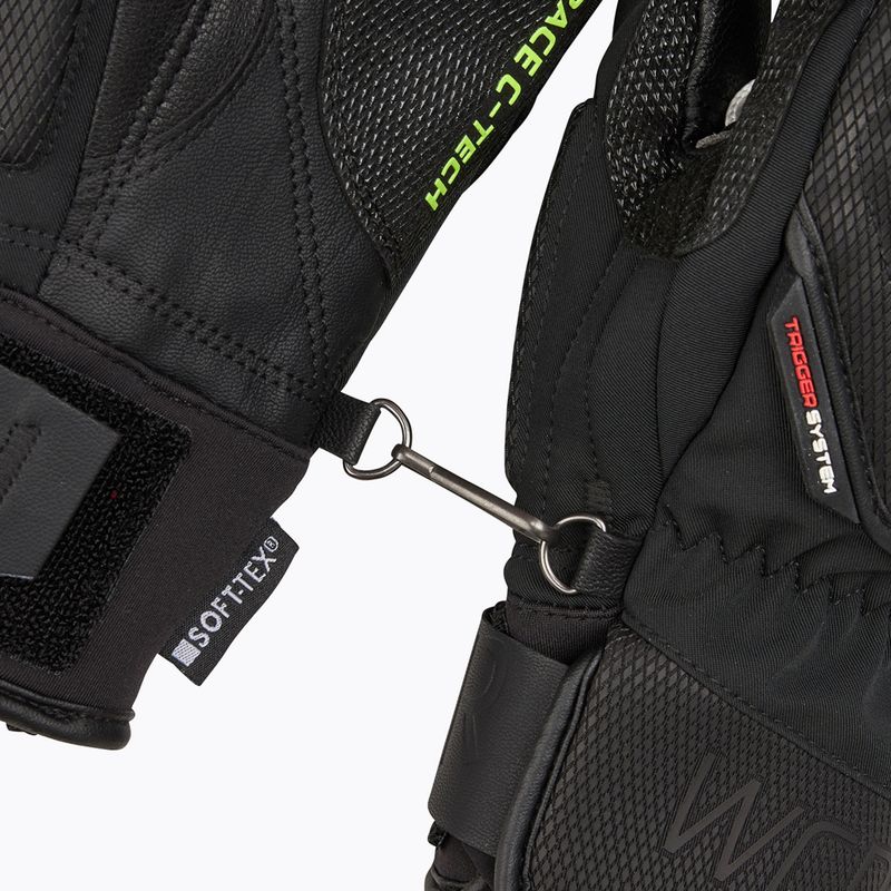 Vyriškos slidinėjimo pirštinės LEKI WCR C-Tech 3D Mitt black/ ice lemon 6