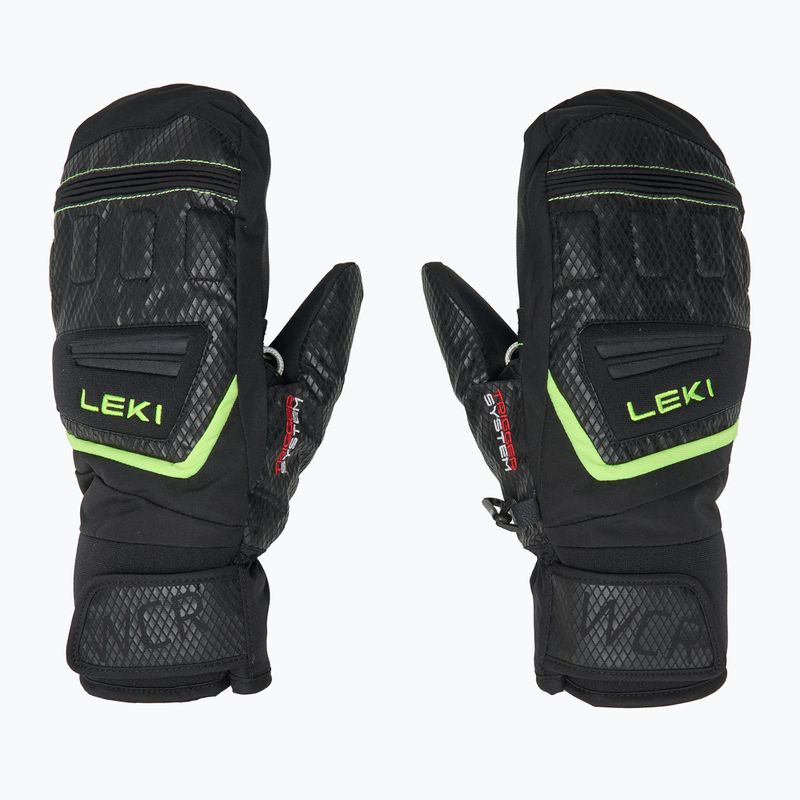 Vaikiškos slidininkų pirštinės LEKI WCR Team 3D Junior Mitt black/ ice lemon 4