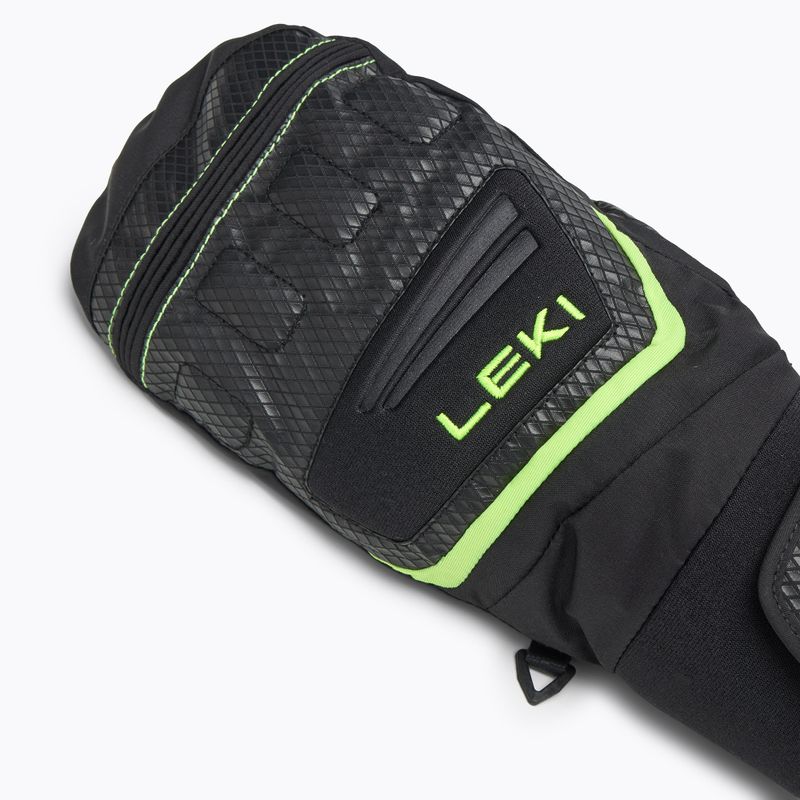 Vaikiškos slidininkų pirštinės LEKI WCR Team 3D Junior Mitt black/ ice lemon 5