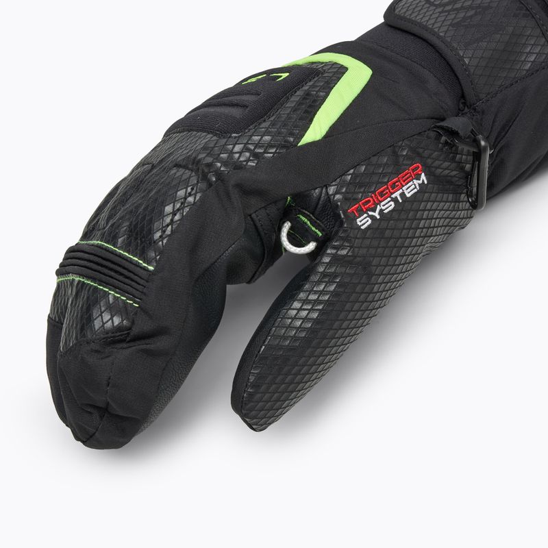 Vaikiškos slidininkų pirštinės LEKI WCR Team 3D Junior Mitt black/ ice lemon 6