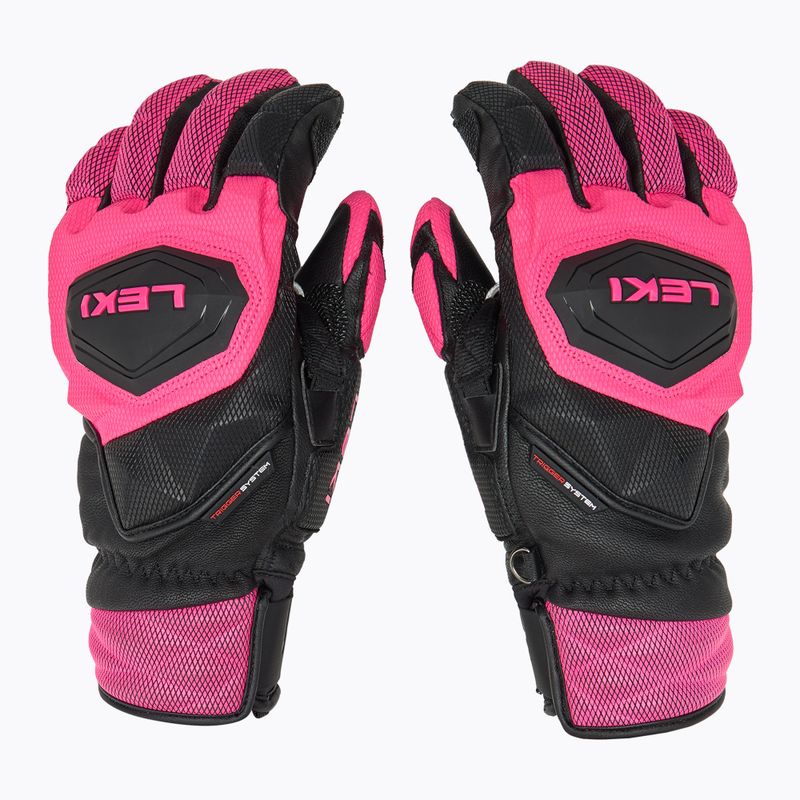 Moteriškos slidininkų pirštinės LEKI WCR Venom SL 3D black/ pink 3