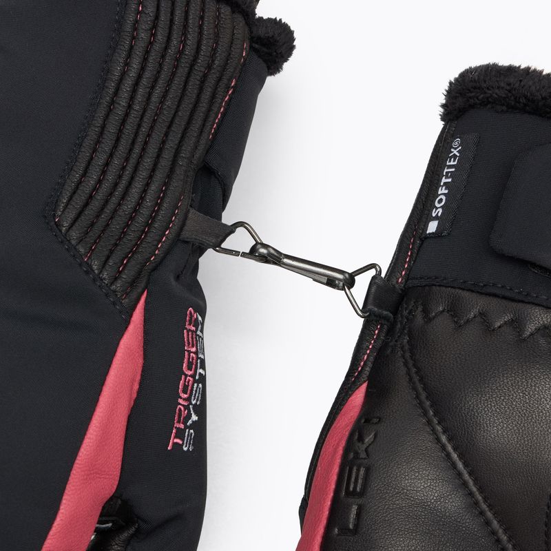 Moteriškos slidininkų pirštinės LEKI Vallarta 3D Mitt black/ rose 6