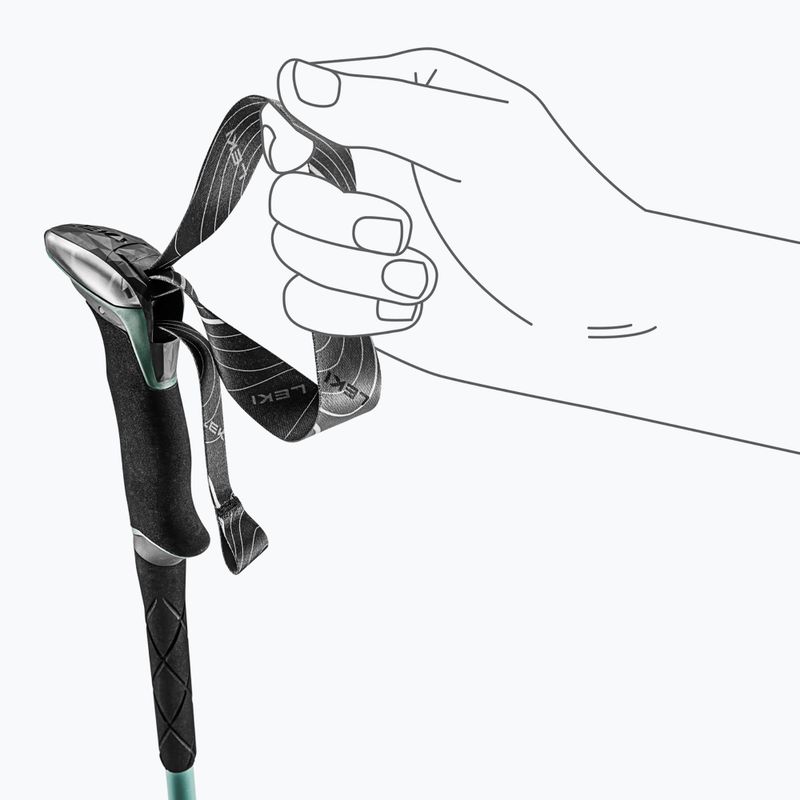 Trekkingo lazdos LEKI Makalu Lite malachite green/dark malachite green/white 6