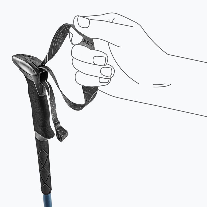 Trekkingo lazdos LEKI Makalu stone blue dark/warm grey dark 6