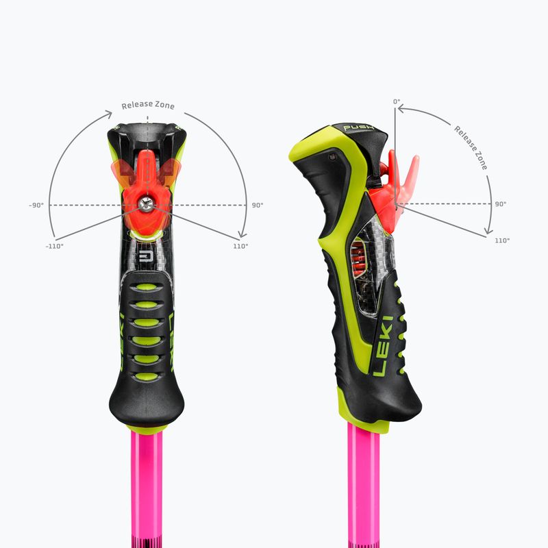 Vaikiškos slidžių lazdos LEKI WCR Pro Lite SL TR neon pink/black/neon yellow 7
