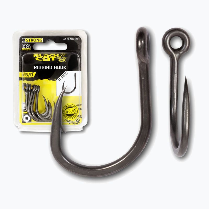 Black Cat Rigging DG Coating 6 vnt. juodų 4552400 kabliukų