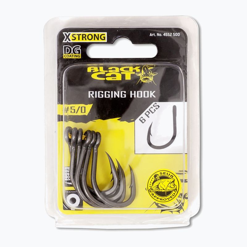 Black Cat Rigging DG Coating 6 vnt. juodų 4552400 kabliukų 2