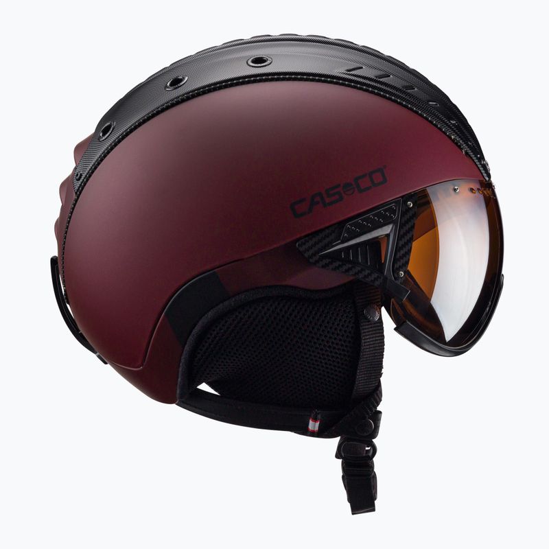 Slidinėjimo šalmas CASCO SP-2 Carbonic Visor raudonas 07.3738 3