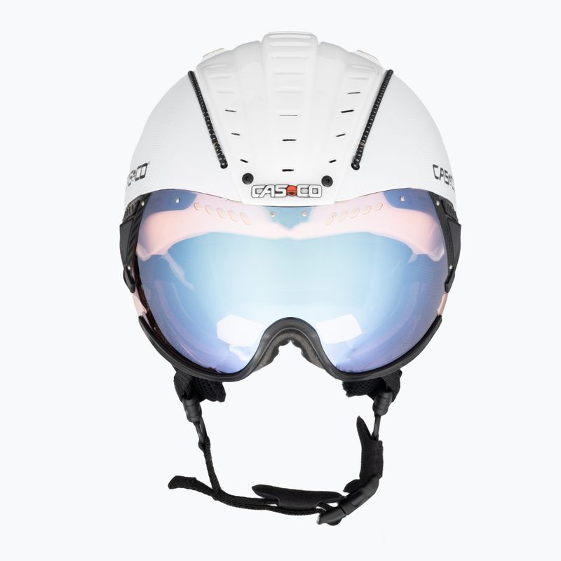 Slidinėjimo šalmas CASCO SP-2 Photomatic Visor struktūrinis baltas blizgus 2