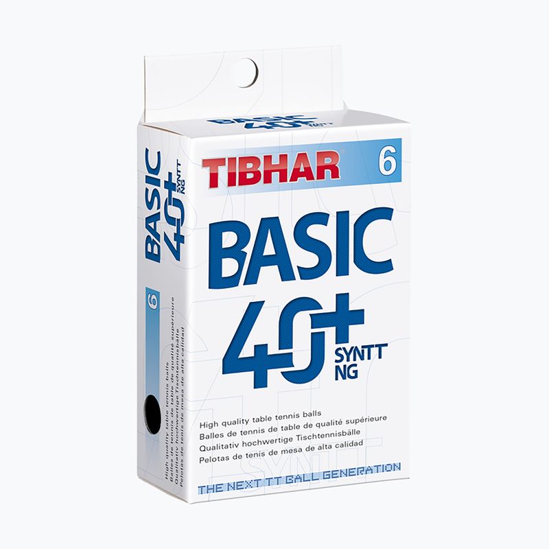 Stalo teniso kamuoliukai Tibhar Basic 40+ SYNTT NG 6 vnt. white