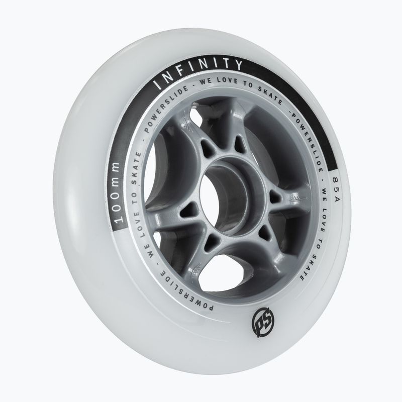 Powerslide Infinity II riedučių ratukai 100 mm/85A 4 vnt., balti 905224 2