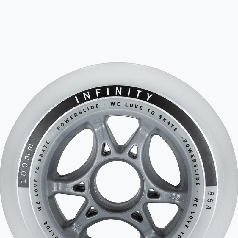 Powerslide Infinity II riedučių ratukai 100 mm/85A 4 vnt., balti 905224 5