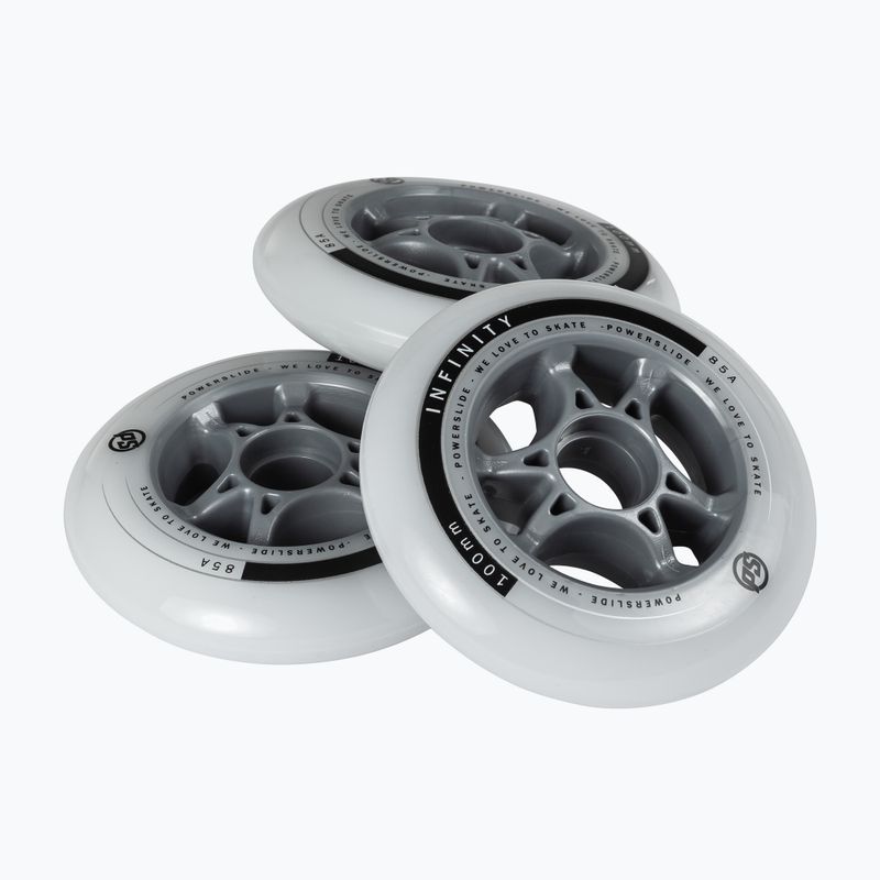 Powerslide Infinity II riedučių ratukai 100 mm/85A 4 vnt., balti 905224 6