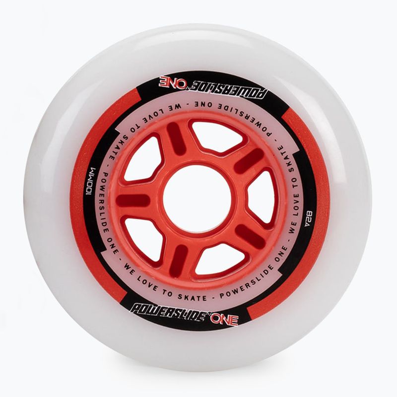 Powerslide PS One Spacer/Bearings riedučių ratukai 100mm/82A 8 vnt., balti 905302