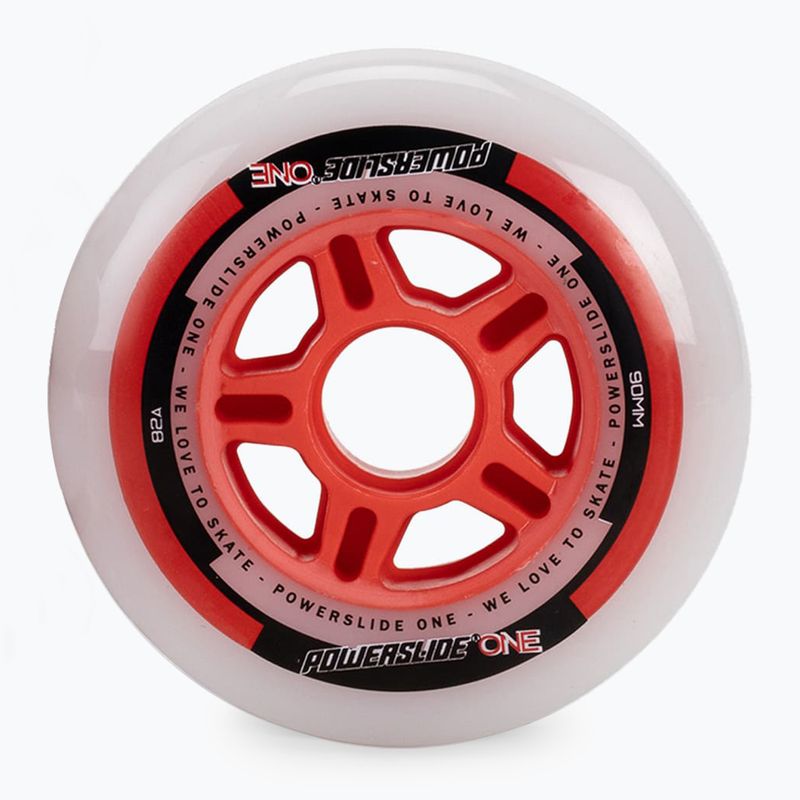 Powerslide PS One Spacer/Bearings riedučių ratai 8 vnt. 90mm/82A balti 905304
