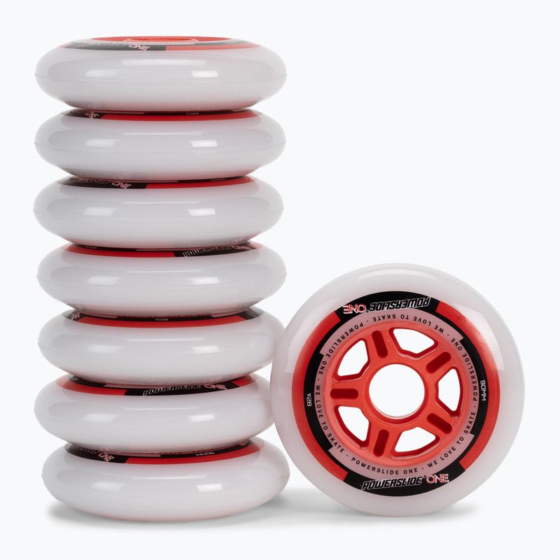 Powerslide PS One Spacer/Bearings riedučių ratai 8 vnt. 90mm/82A balti 905304 2