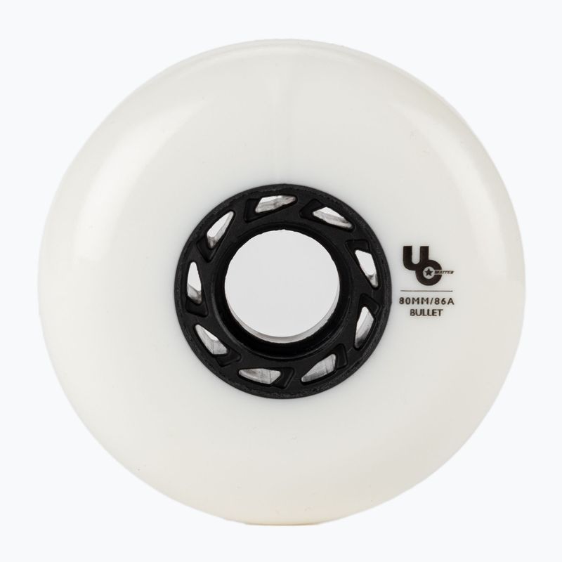UNDERCOVER WHEELS Team Bullet Radius 80mm/86A riedučių ratai 4 vnt. balti 406179 2