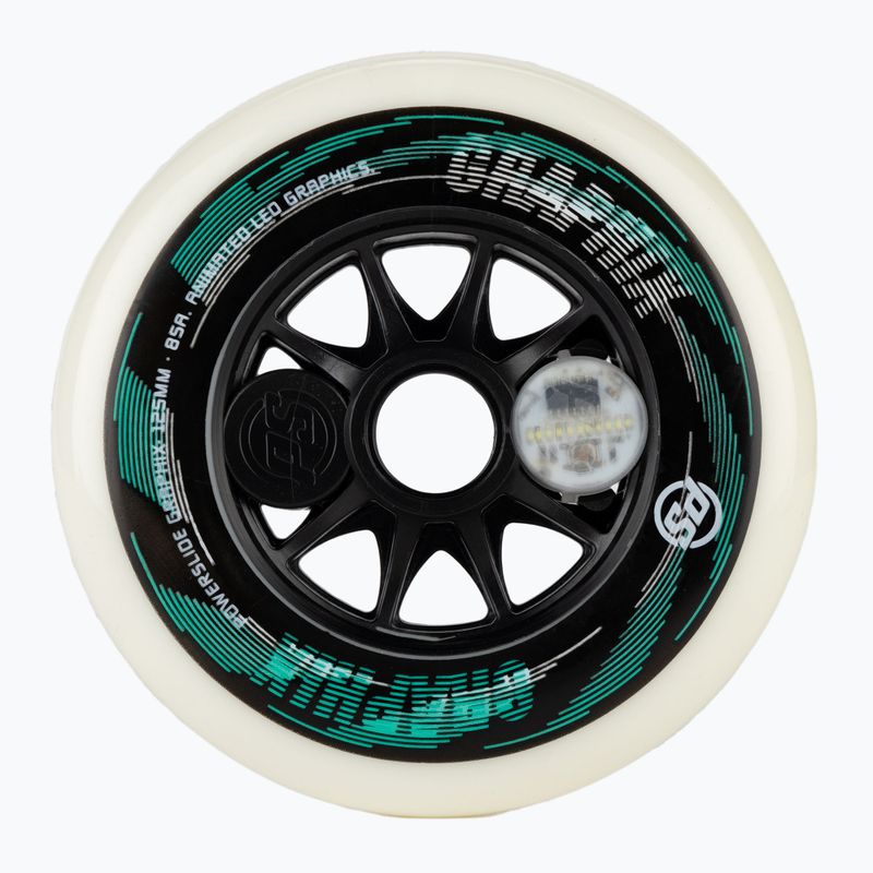 Powerslide Graphix kairieji riedučių ratai balti 905361