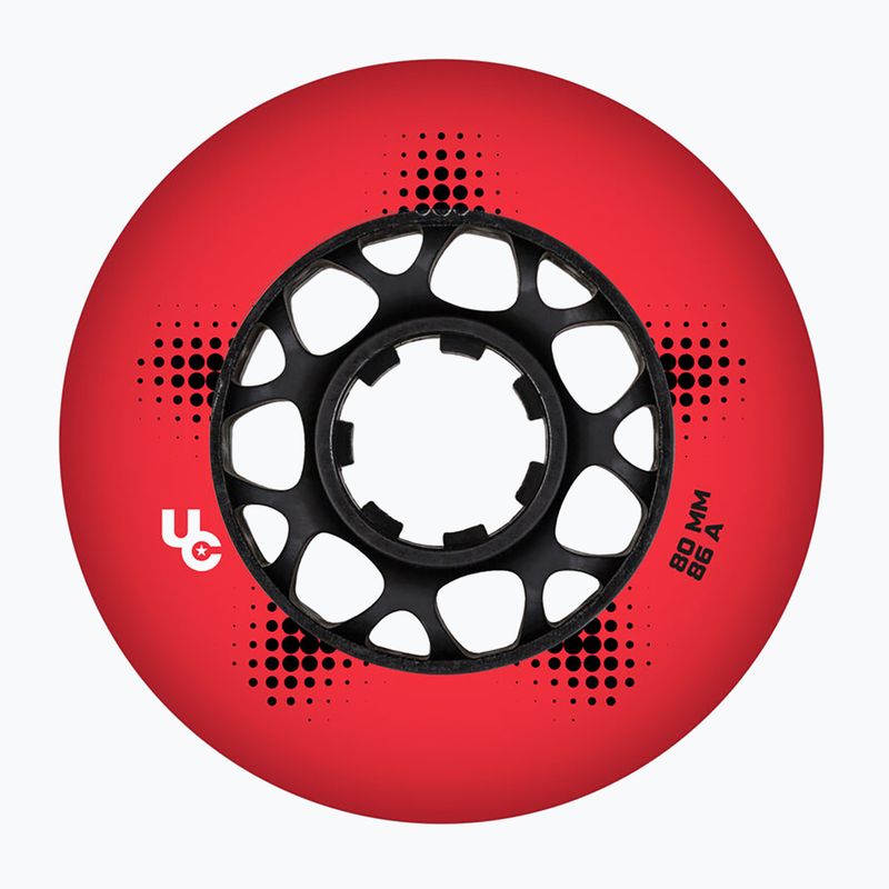Riedučių ratukai UNDERCOVER WHEELS Team Pro 80 mm/86A 4 pcs. red