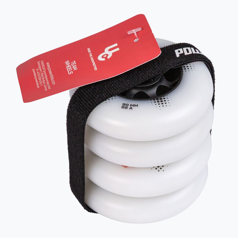 Riedučių ratukai UNDERCOVER WHEELS Team Pro 90 mm/88A 4 pcs. white 2