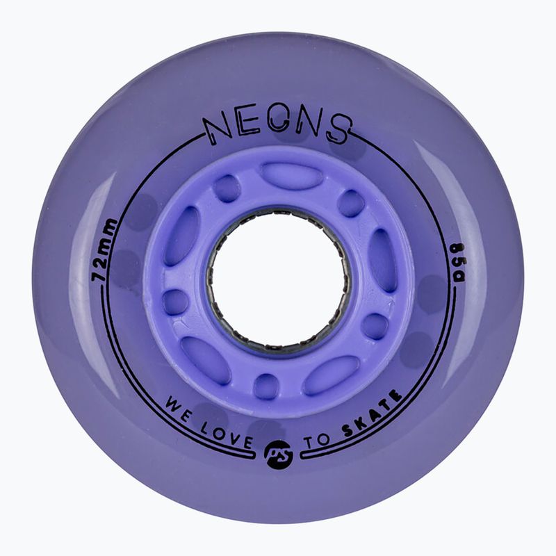 Riedučių ratukai Powerslide Neons LED 72 mm/85A 4 pcs. lilac