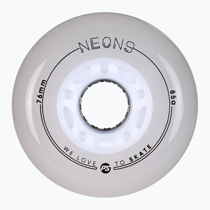Riedučių ratukai Powerslide Neons LED 76 mm/85A 4 pcs. white