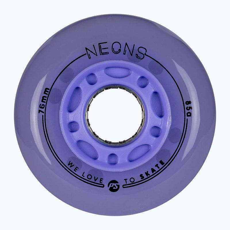Riedučių ratukai Powerslide Neons LED 76 mm/85A 4 pcs. lilac