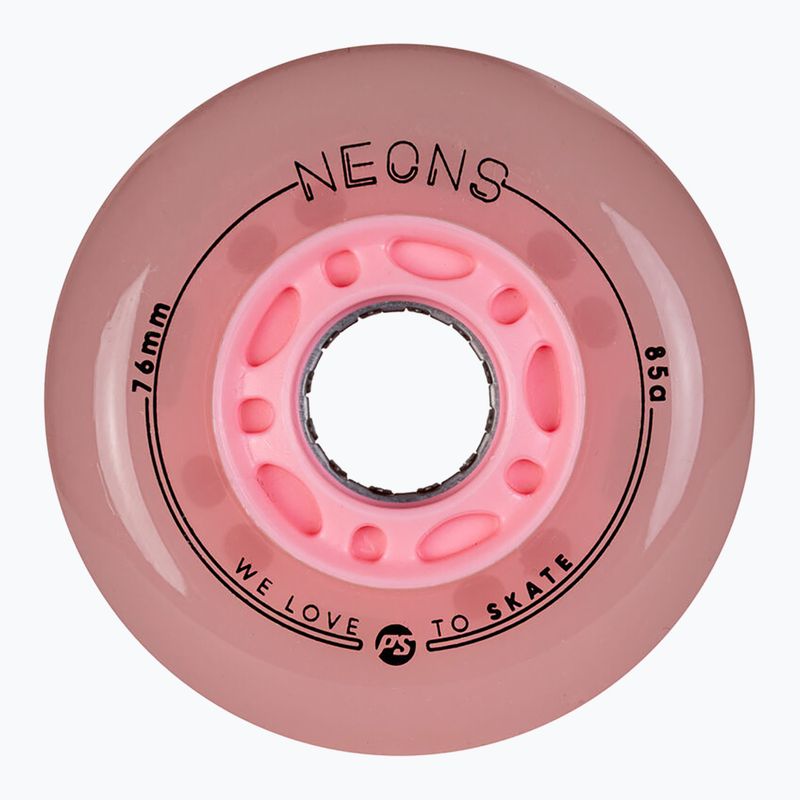 Riedučių ratukai Powerslide Neons LED 76 mm/85A 4 pcs. rose