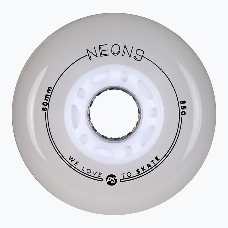 Riedučių ratukai Powerslide Neons LED 80 mm/85A 4 pcs. white