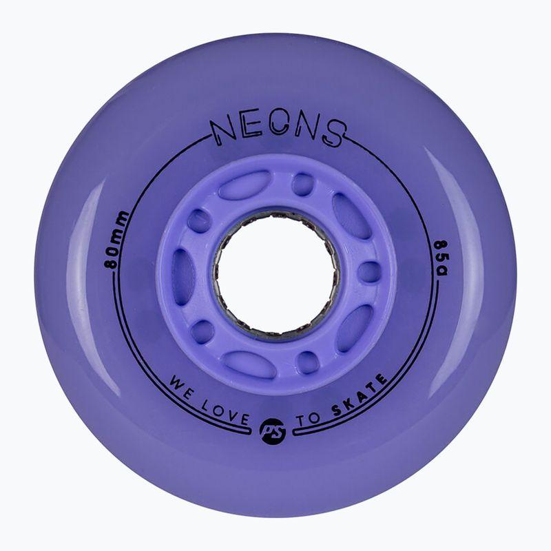 Riedučių ratukai Powerslide Neons LED 80 mm/85A 4 pcs. lilac