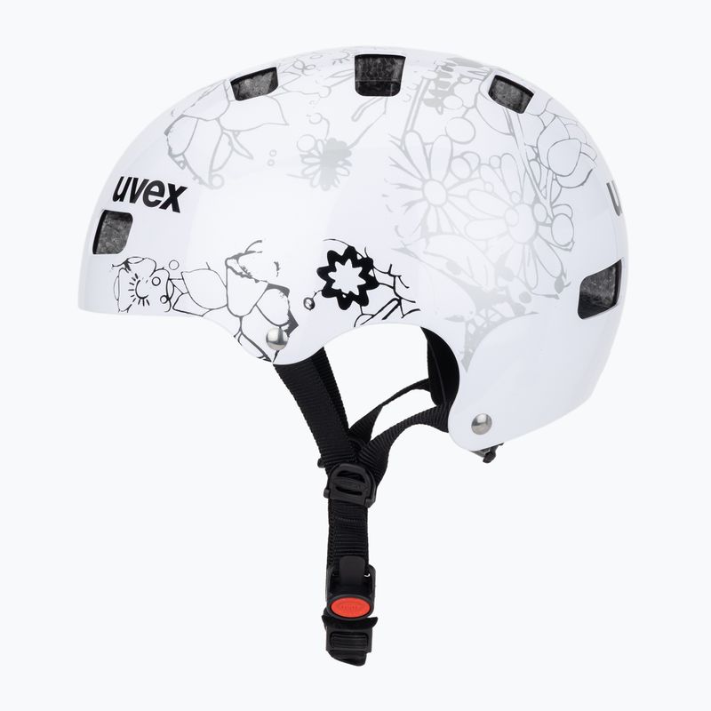Vaikiškas šalmas UVEX Kid 3 white flower/black 3