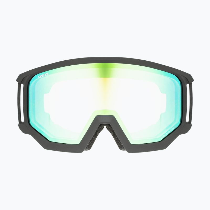 Slidinėjimo akiniai UVEX Athletic FM black mat/mirror green lasergold lite55/0/520/2330 6