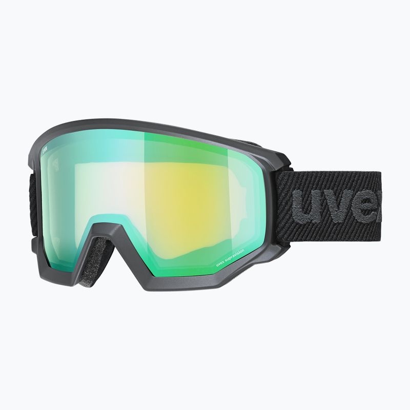 Slidinėjimo akiniai UVEX Athletic FM black mat/mirror green lasergold lite55/0/520/2330 7