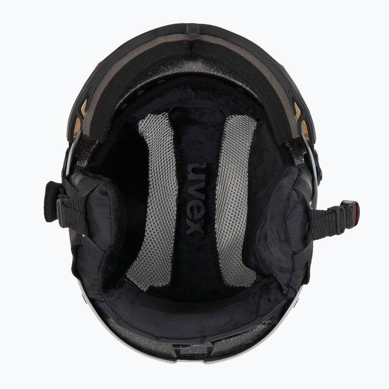 Slidinėjimo šalmas UVEX Wanted Visor rhino matt/mirror blue/smoke 6