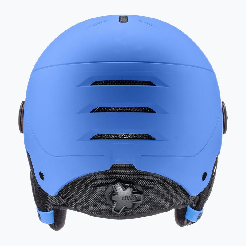 Vaikiškas slidinėjimo šalmas UVEX Rocket Visor Jr blue matt/mirror blue/smoke 2