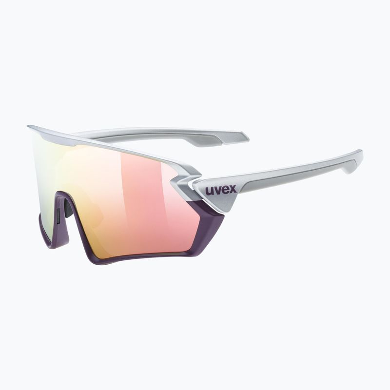 UVEX Sportstyle 231 sidabriniai slyvų matiniai/veidrodiniai raudoni dviratininkų akiniai S5320655316 6