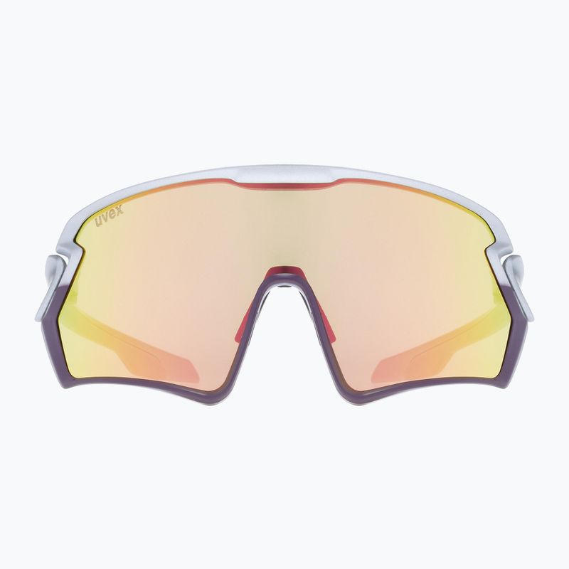 UVEX Sportstyle 231 sidabriniai slyvų matiniai/veidrodiniai raudoni dviratininkų akiniai S5320655316 8