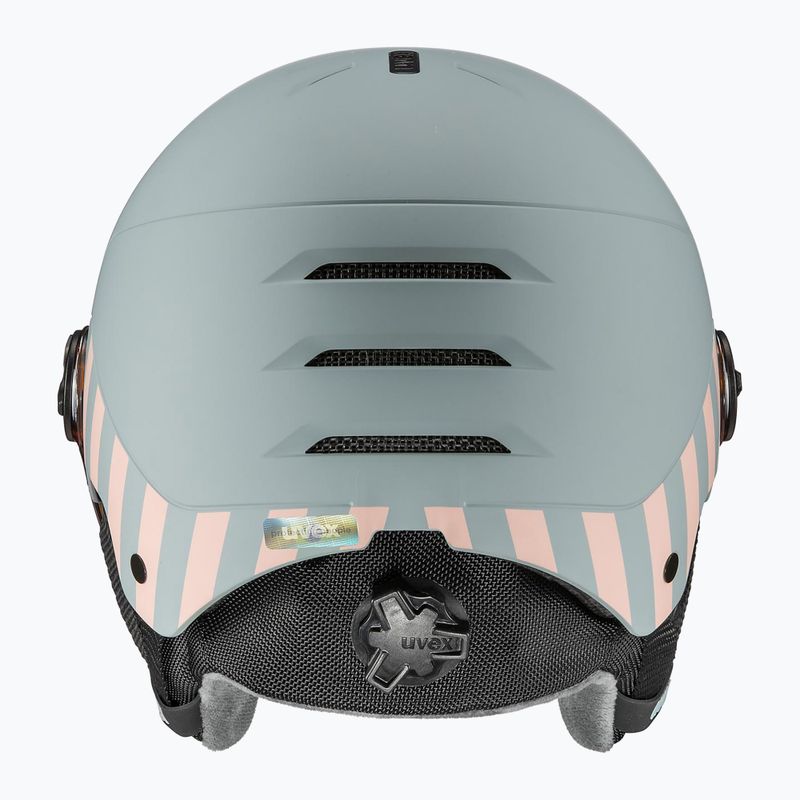 Vaikiškas slidinėjimo šalmas UVEX Rocket Visor Jr rhino/blush matt/mirror silver/lasergold lite 3