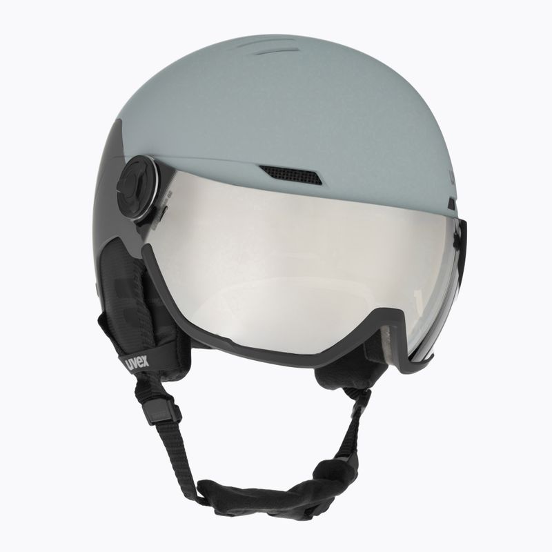 Slidinėjimo šalmas UVEX Wanted Visor glacier/rhino matt/mirror silver smoke