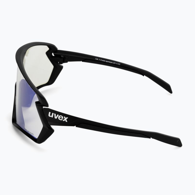 UVEX Sportstyle 231 2.0 V dviratininkų akiniai juodi matiniai/šviesiai mėlyni 53/3/028/2204 4