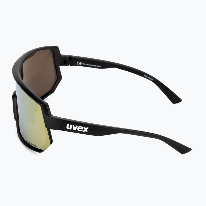 Dviratininko akiniai UVEX Sportstyle 235 P juodi matiniai/veidrodiniai geltoni 53/3/032/2230 4