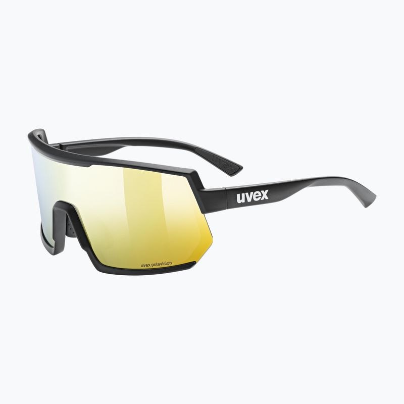 Dviratininko akiniai UVEX Sportstyle 235 P juodi matiniai/veidrodiniai geltoni 53/3/032/2230 5