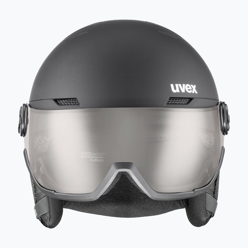 Slidinėjimo šalmas UVEX Wanted Visor Pro V black matt/variomatc smoke 7